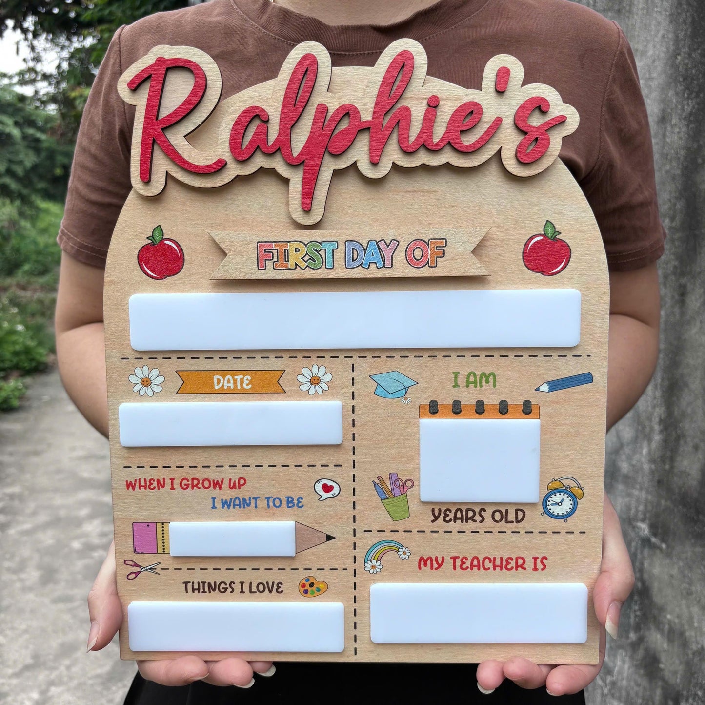 Custom First Day of School Sign, Wooden School Board Gift for Students, Custom First Day Of School Board, Personalized Back To School Sign