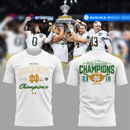 Notre Dame 2025 SUGAR BOWL CHAMPS T-Shirt White