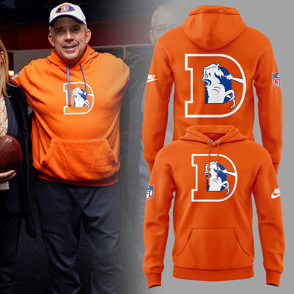 Denver Broncos Coach Sean Payton Throwback Orange Hoodie 2025