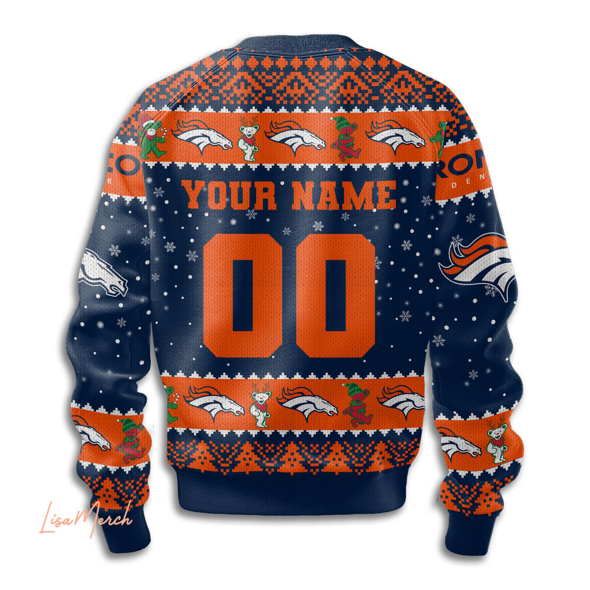 Denver Broncos Ugly Sweater - 2024 The Best Christmas Gift For Denver Broncos Fan - Heavy Metal Custom Name Version