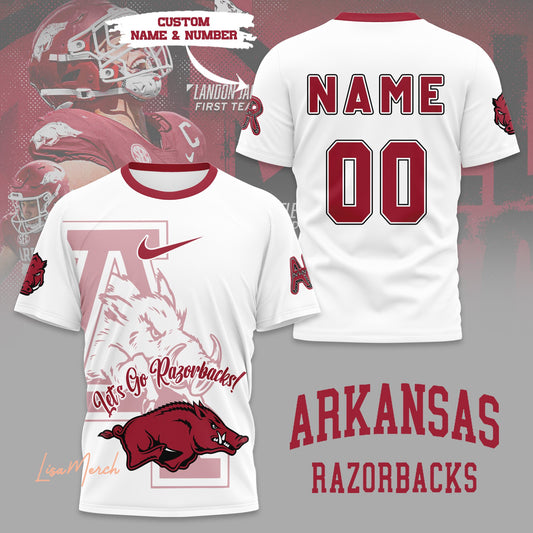 2024 Premium Arkansas Razorbacks 3D Custom Shirt - Let's Go Razorbacks Limited Shirt Jogger & Cap Combo