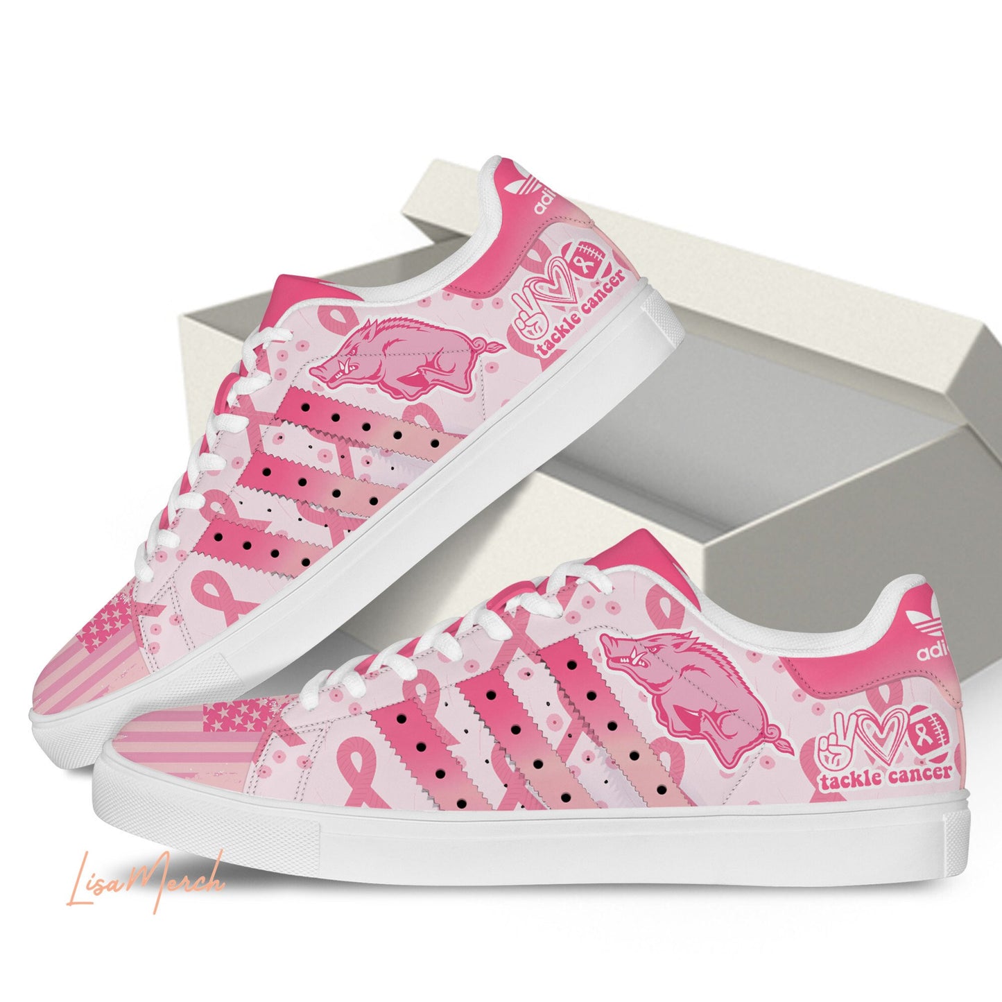 Arkansas Razorbacks Shoe 2024 Season - Limited Edition Arkansas Tackle Cancer SM Shoe