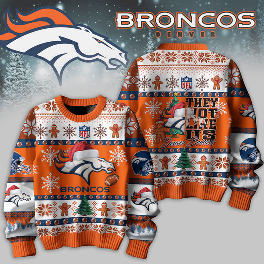 Denver Broncos Premium Ugly Sweater - 2024 The Best Christmas Gift For Denver Broncos Fan - Denver Broncos Premium Knitted Sweater