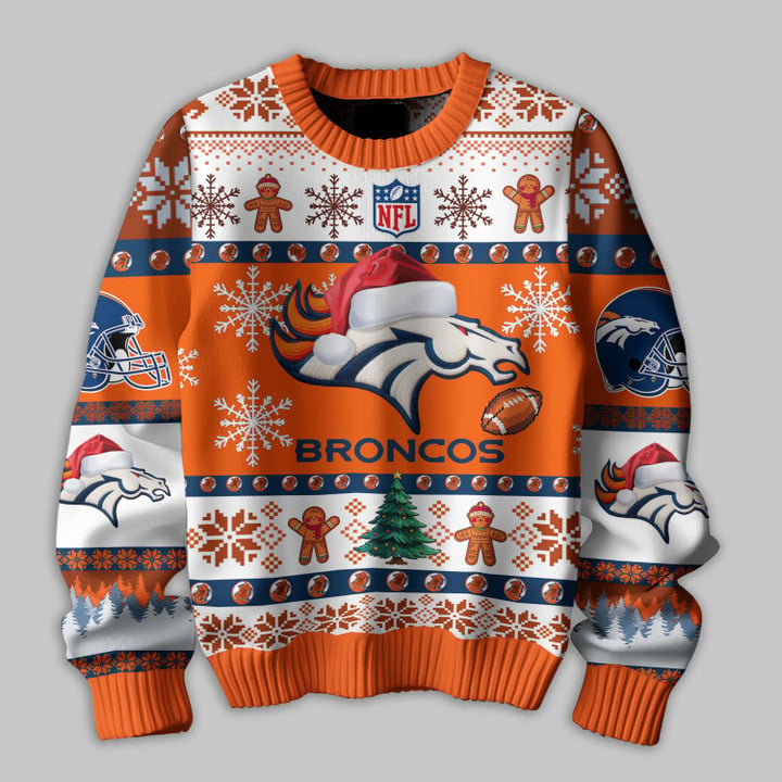 Denver Broncos Premium Ugly Sweater - 2024 The Best Christmas Gift For Denver Broncos Fan - Denver Broncos Premium Knitted Sweater