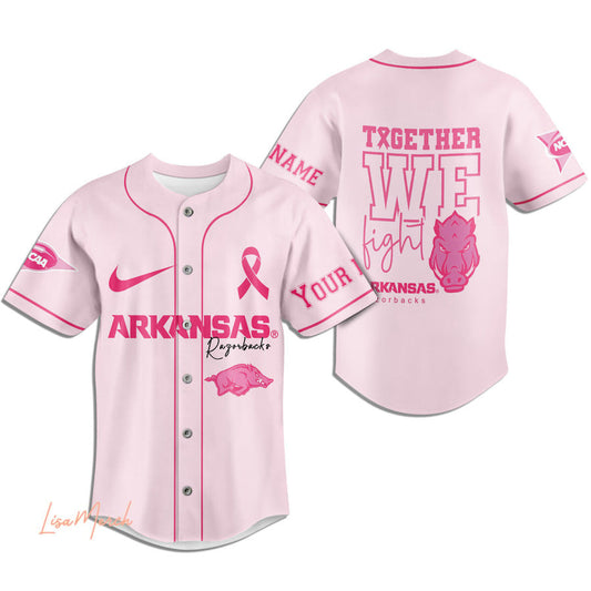 2024 Premium Arkansas Razorbacks 3D Custom Jersey Shirt - Together We Fight Limited Pink Jersey Jogger & Cap Combo