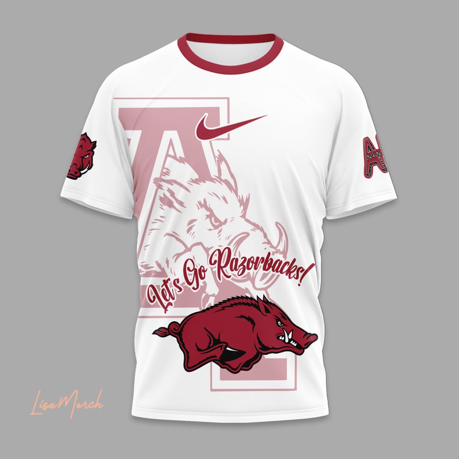 2024 Premium Arkansas Razorbacks 3D Custom Shirt - Let's Go Razorbacks Limited Shirt Jogger & Cap Combo