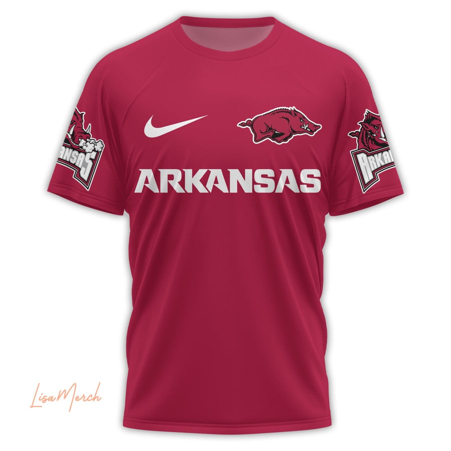 2024 Premium Arkansas Razorbacks 3D T Shirt - Woo Pig Sooie Limited Red T Shirt Jogger & Cap Combo