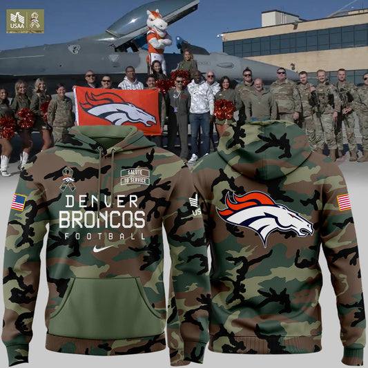 Premium Denver Broncos Gear - Denver Broncos 2024 Military Appreciation Hoodie - Unique Gift For Broncos Football Fan