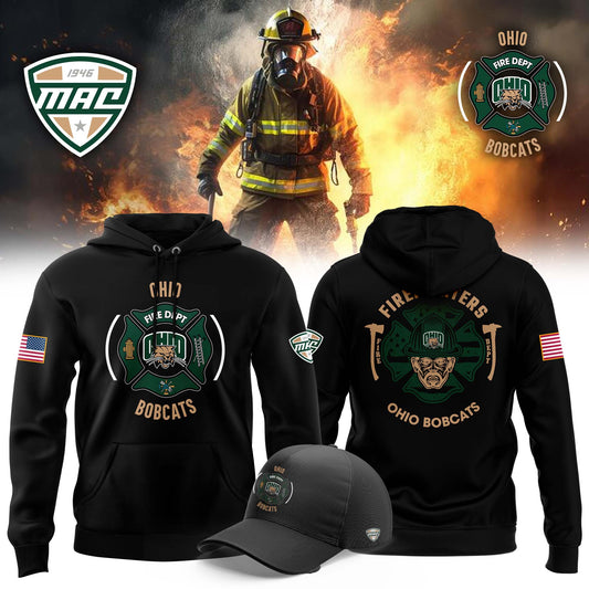 Ohio Bobcats Football x Firefighter Appreciation Night Premium Limited Pullover Hoodie