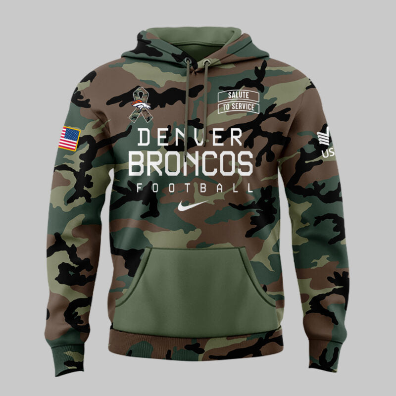 Premium Denver Broncos Gear - Denver Broncos 2024 Military Appreciation Hoodie - Unique Gift For Broncos Football Fan