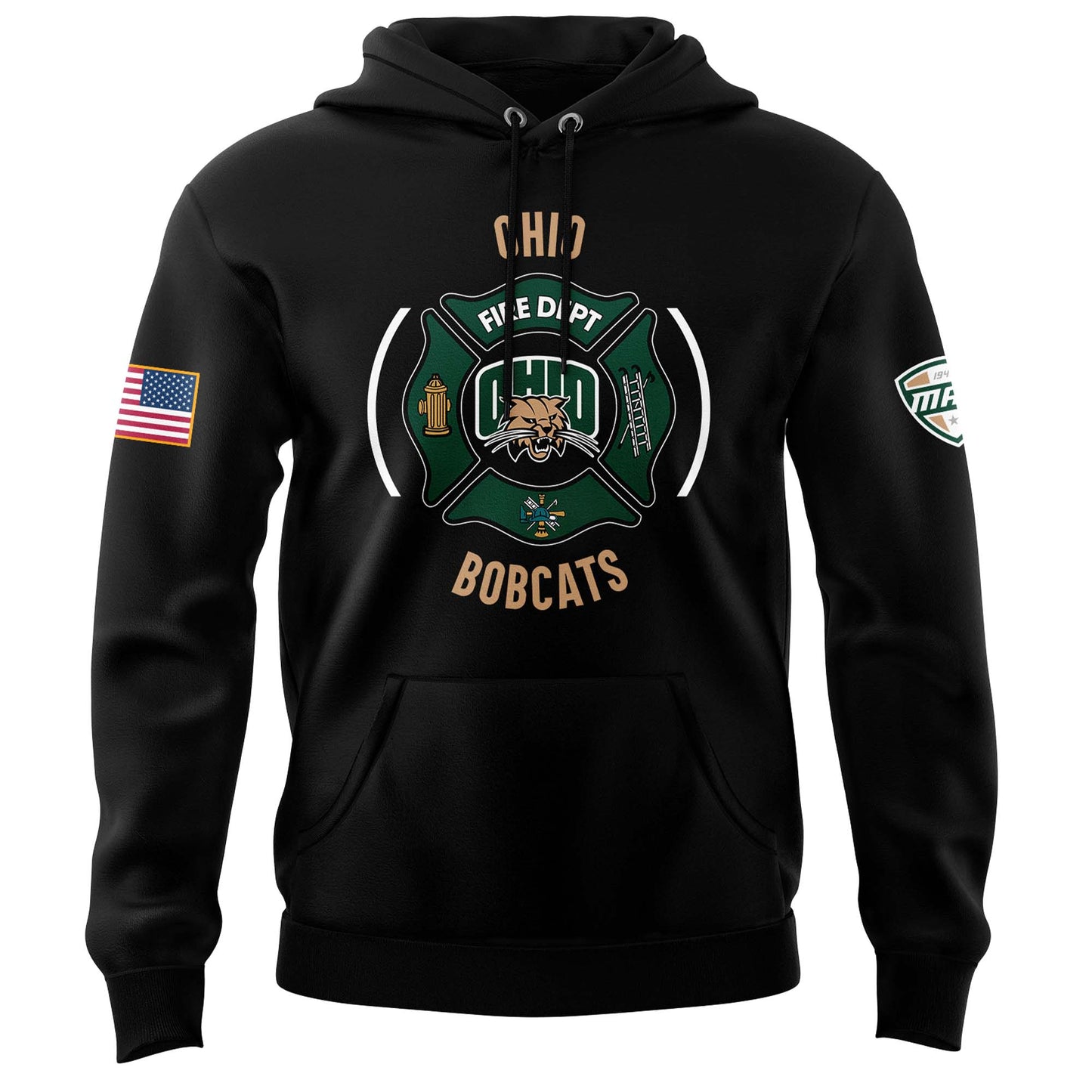 Ohio Bobcats Football x Firefighter Appreciation Night Premium Limited Pullover Hoodie