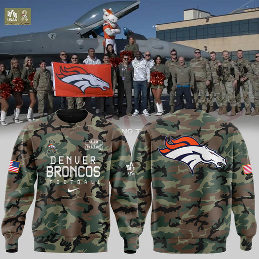 Premium Denver Broncos Gear - Denver Broncos 2024 Military Appreciation Sweatshirt - Unique Gift For Broncos Football Fan DB01