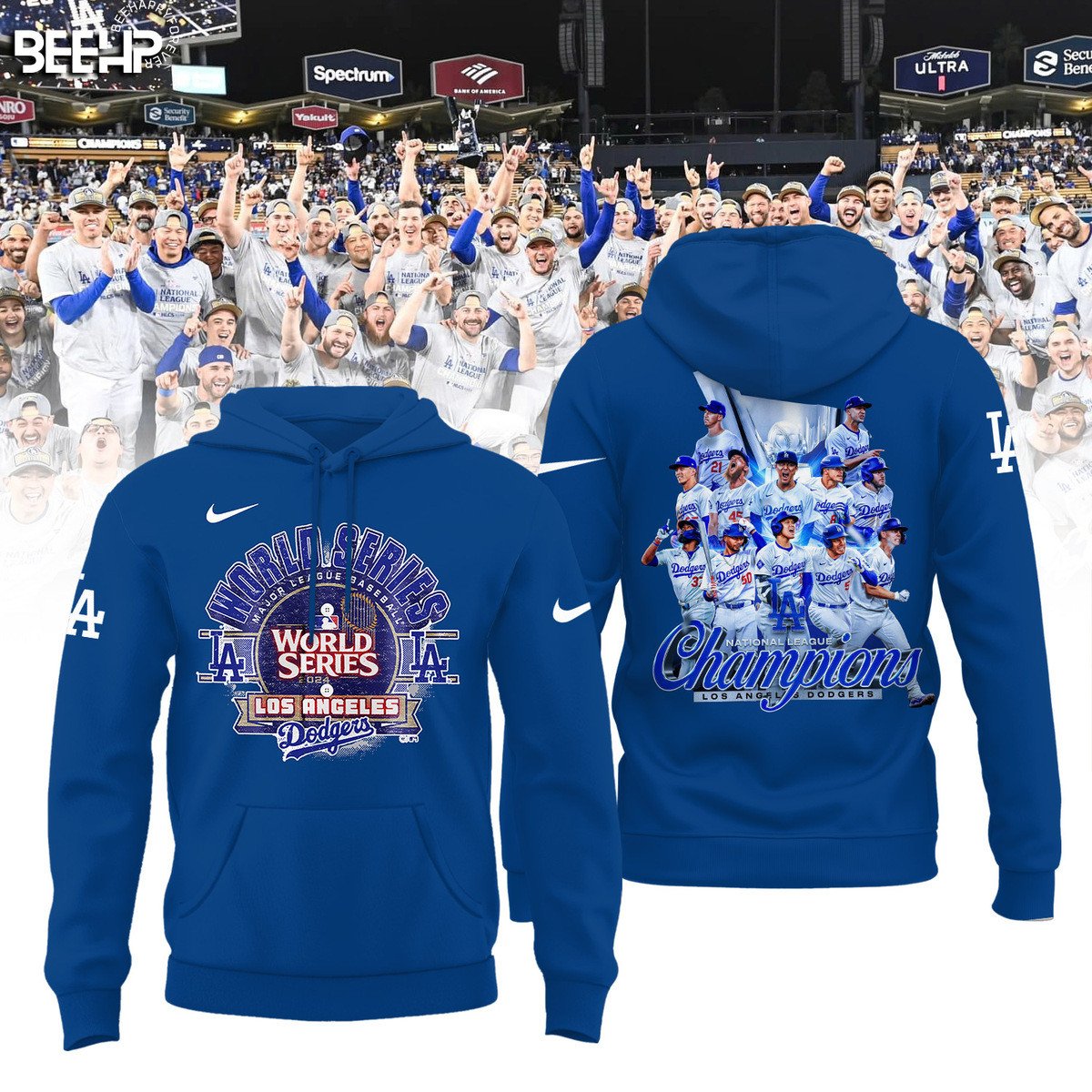 2024 Premium Los Angeles Hoodie - LA Dodgers World Series Champions Hoodie | Jogger | Cap Combo - Unique Christmas Gift For Real Fan - LA Dodger Baseball Hoodie LAD05