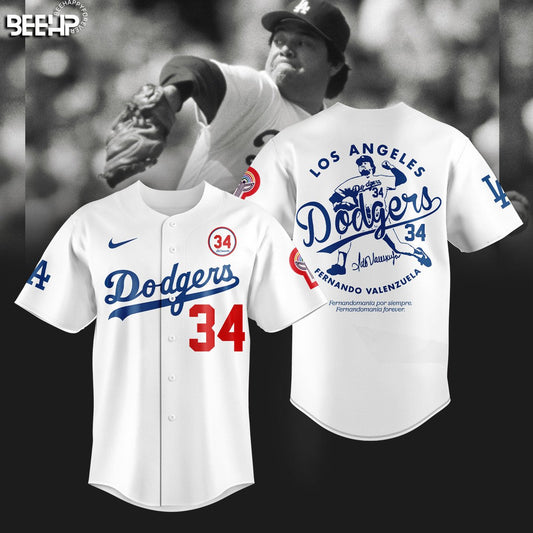 Los Angeles Dodgers Fernando Valenzuela FOREVER 34 Special Jersey - Fernando Valenzuela Jersey - Unique Christmas Gift For Real Fan