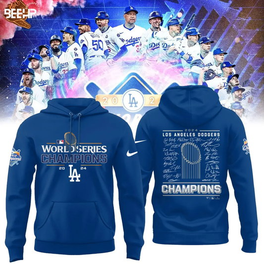 2024 Premium Los Angeles Hoodie - LA Dodgers World Series Champions Hoodie | Jogger | Cap Combo - Unique Christmas Gift For Real Fan - LA Dodger Baseball Hoodie LAD08