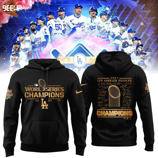 2024 Premium Los Angeles Hoodie - LA Dodgers World Series Champions Hoodie | Jogger | Cap Combo - Unique Christmas Gift For Real Fan - LA Dodger Baseball Hoodie LAD12