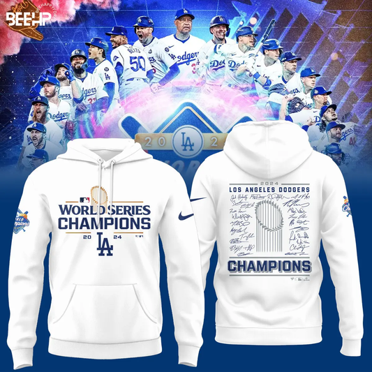 2024 Premium Los Angeles Hoodie - LA Dodgers World Series Champions Hoodie | Jogger | Cap Combo - Unique Christmas Gift For Real Fan - LA Dodger Baseball Hoodie LAD04