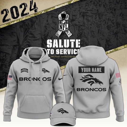 Denver Broncos Hoodie Arctic Camo 2024 Salute to Service Club Hoodie 2024 Limited Edition - Best Gift For Veterans Day