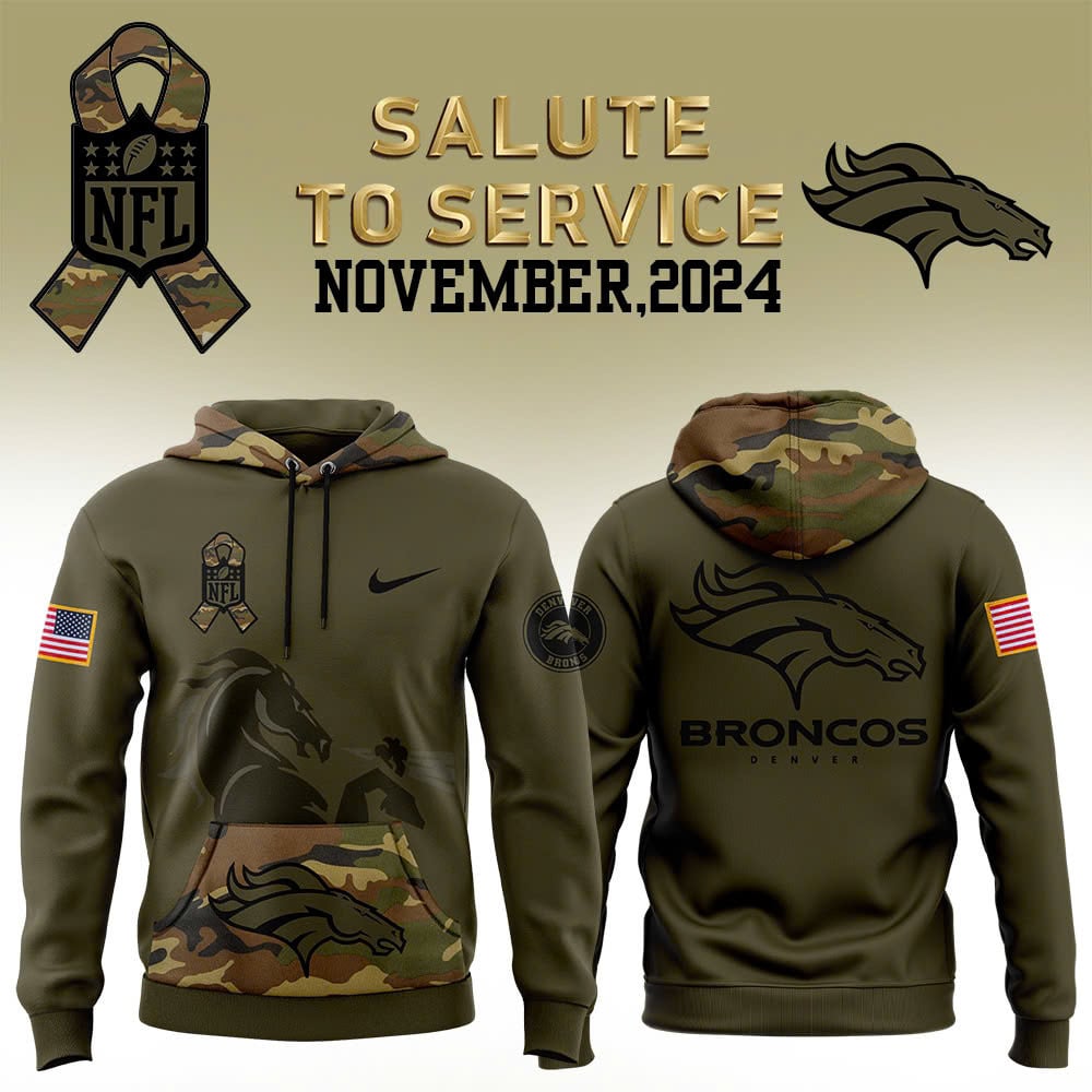 Denver Broncos Hoodie Arctic Camo 2024 Salute to Service Club Hoodie 2024 Limited Edition - Best Gift For Veterans Day DB02