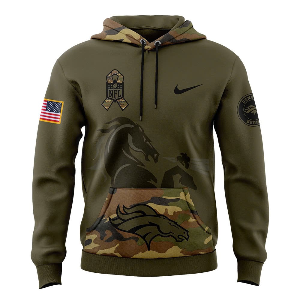 Denver Broncos Hoodie Arctic Camo 2024 Salute to Service Club Hoodie 2024 Limited Edition - Best Gift For Veterans Day DB02