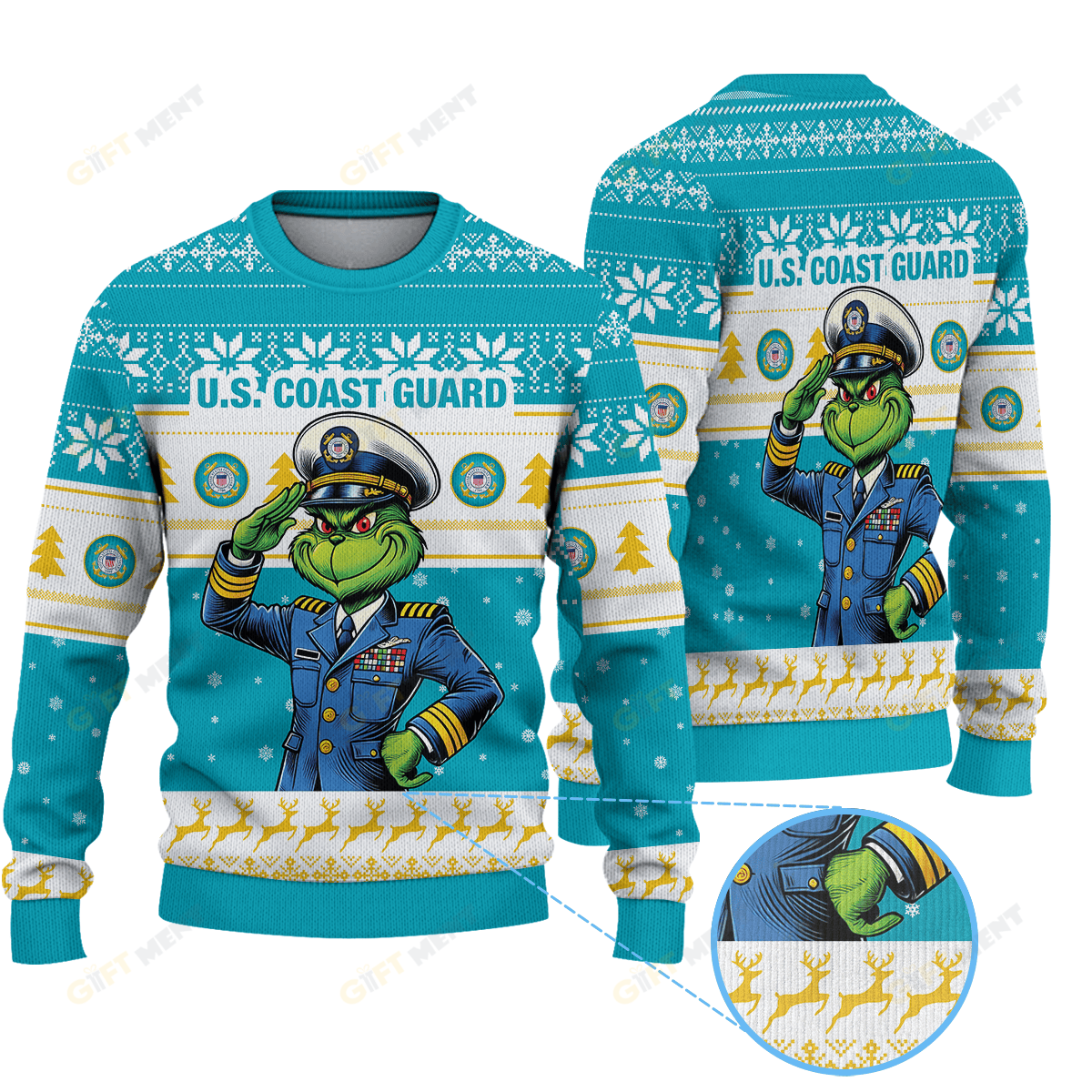 Premium Ugly Chritsmas Sweater For Fan United States Coast Guard x GrinchUgly Sweater  - 2024 Unique Ugly Xmas Jumper