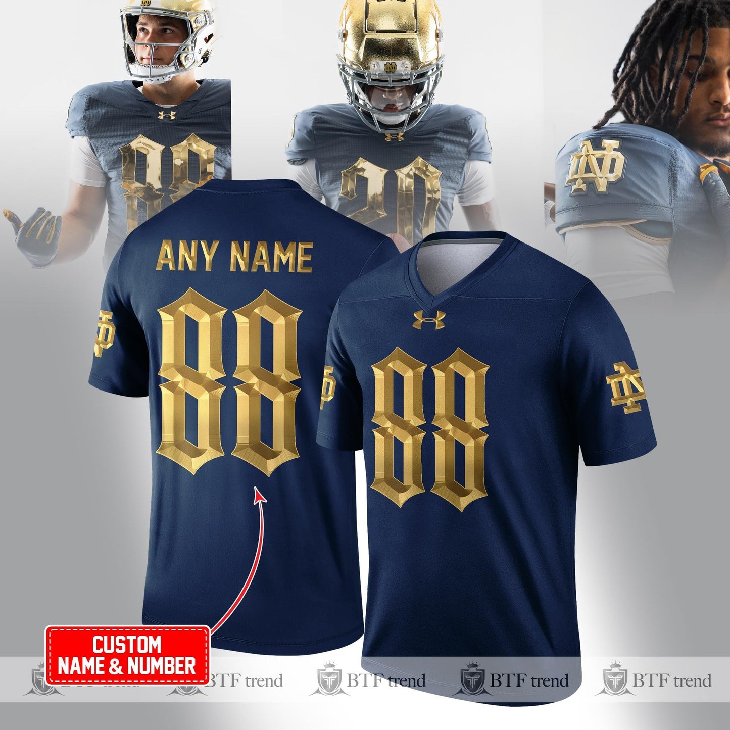 Premium Notre Dame Football Merch - Limited Edition Notre Dame Shamrock Series 2025 Custom Football Jersey - Be Bold, Be Gold: Notre Dame Fan Wear!