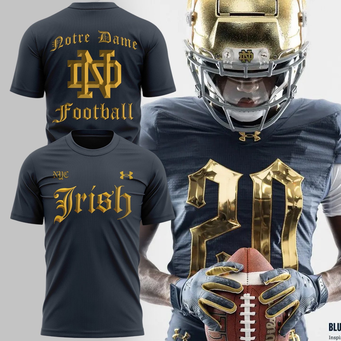 Premium Notre Dame Football Merch - Special 2025 Shamrock Series Notre Dame Football T-Shirt - Be Bold, Be Gold: Notre Dame Fan Wear!