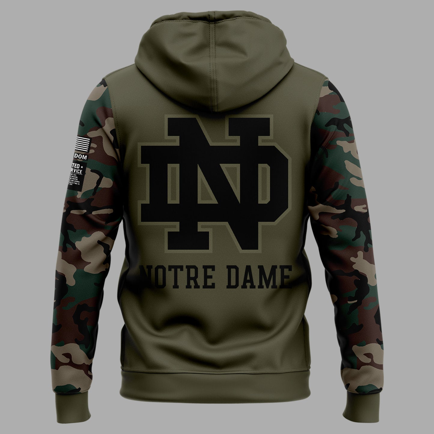 Premium Notre Dame Football Merch - Limited Edition Men’s Notre Dame Football Thyme Freedom Fleece Hoodie 2025 - Be Bold, Be Gold: Notre Dame Fan Wear!