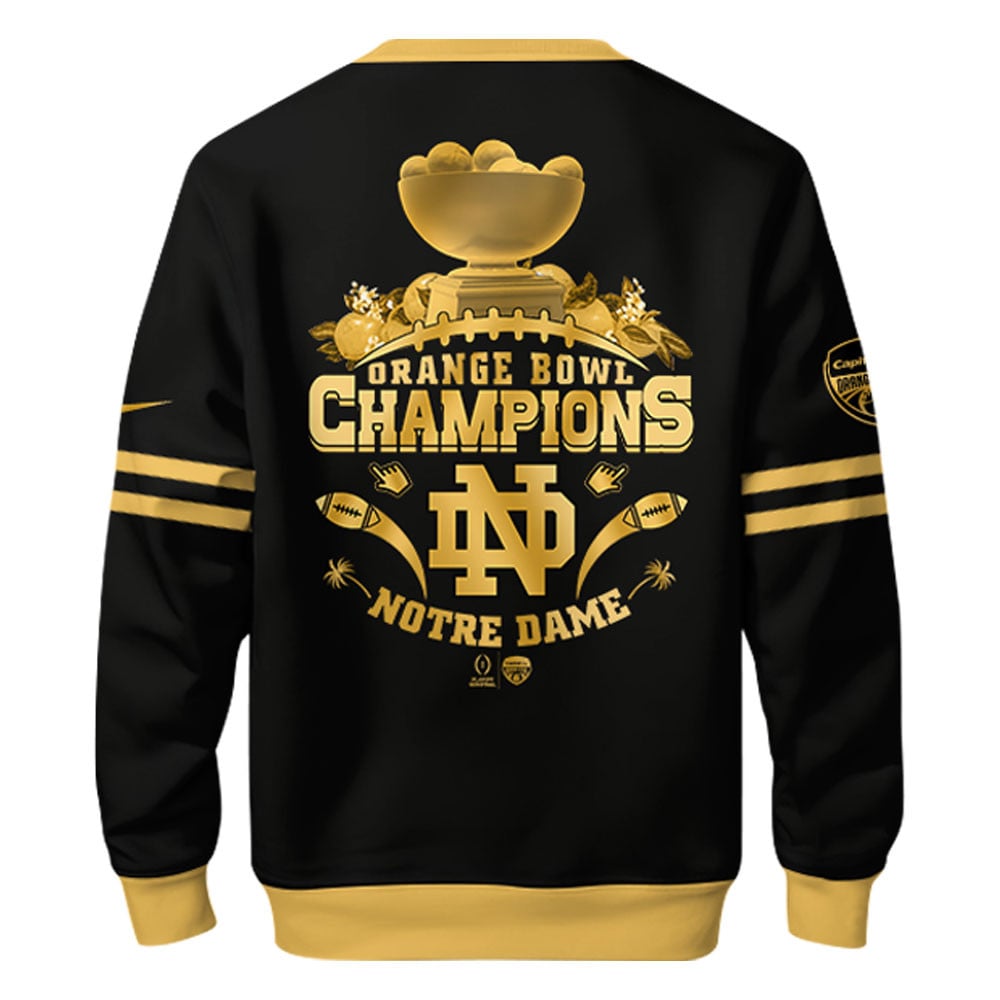 Notre Dame Fighting Irish NCAA Orange Bowl Champions Limited Edition Sweatshirt 2025 Golden-Black