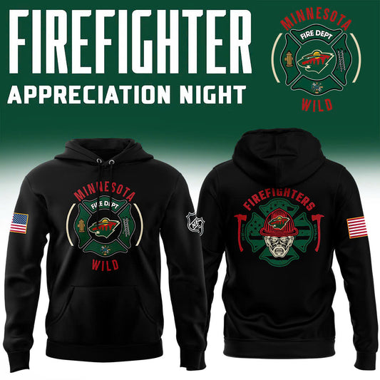 Premium Merch For Loyalists - Minnesota Wild x 2024 Firefighter Appreciation Night Premium Limited Hoodie