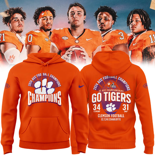 Premium Clemson Tigers Gear - Clemson Tigers Atlantic Coast Champions Limited Edition Hoodie 2024 - Unique Gift For Clemson Tigers Fan CT02