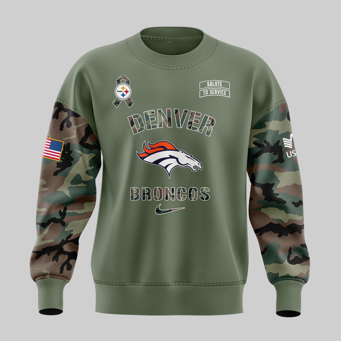 Premium Denver Broncos Gear - Denver Broncos 2024 Military Appreciation Sweatshirt - Unique Gift For Broncos Football Fan DB02