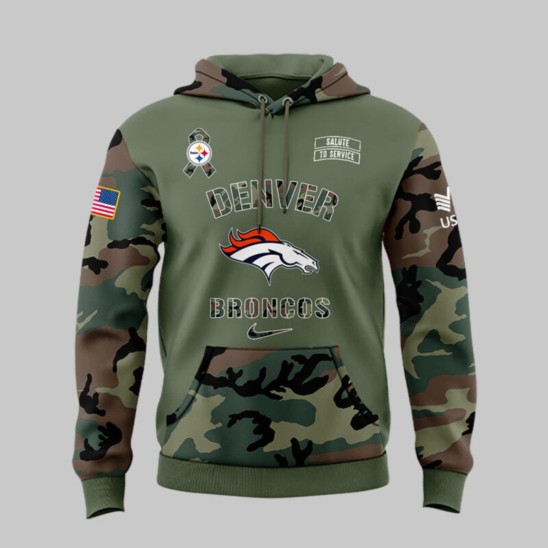 Premium Denver Broncos Gear - Denver Broncos 2024 Military Appreciation Hoodie - Unique Gift For Broncos Football Fan DB01