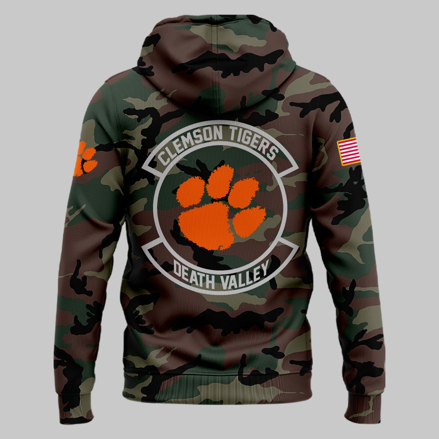 Premium Clemson Tigers Gear - Clemson Football Clemson Tigers Camo 2024 Salute to Service Club Fleece Pullover Hoodie CT05