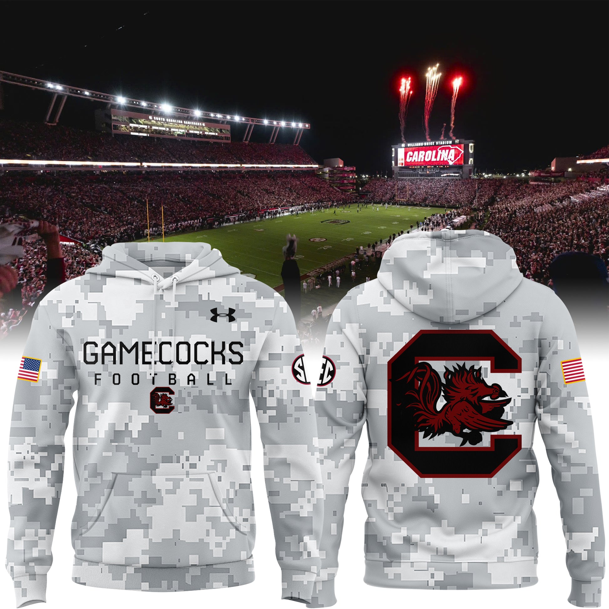 Limited Edition 2024 Military Appreciation Gamecocks Football  Hoodie