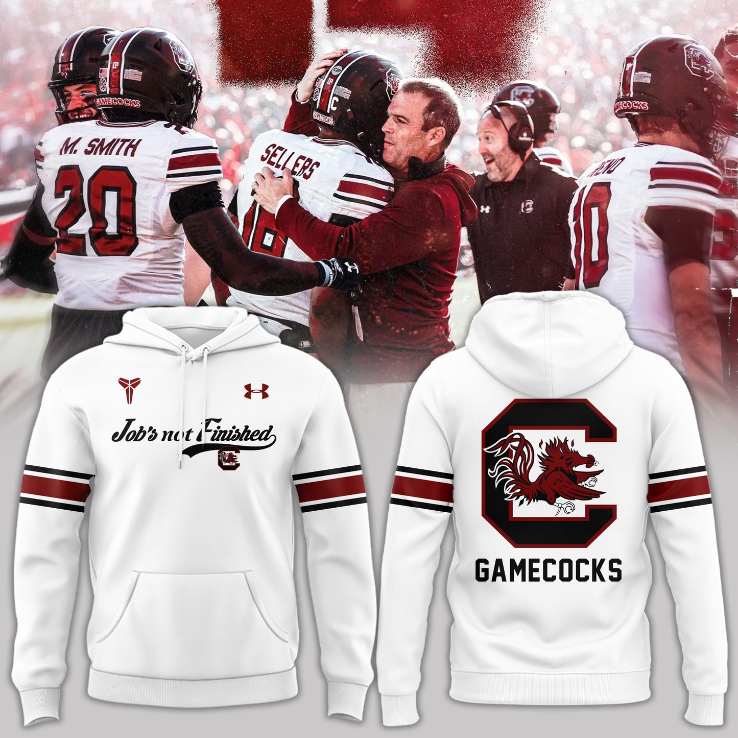 Premium South Carolina Gamecocks Gear - Limited Edition Job’s not Finished South Carolina Gamecocks White Hoodie