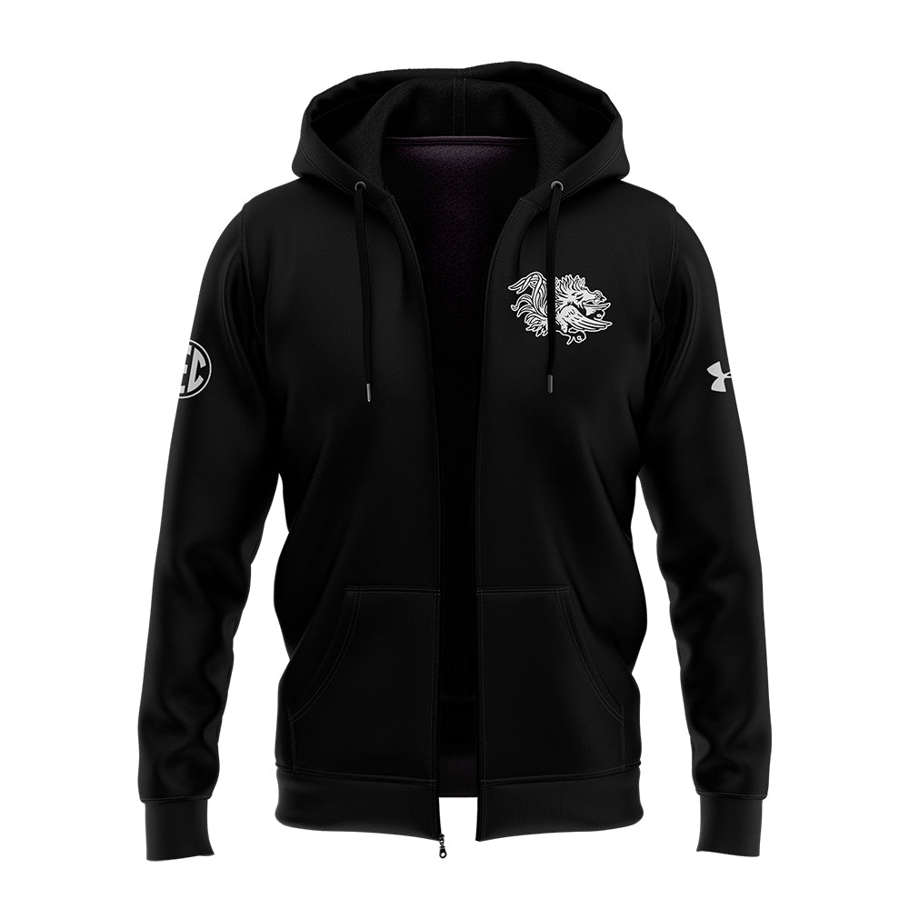 Premium South Carolina Gamecocks Gear - Limited Edition Gamecocks Football Black Zip Hoodie 2024