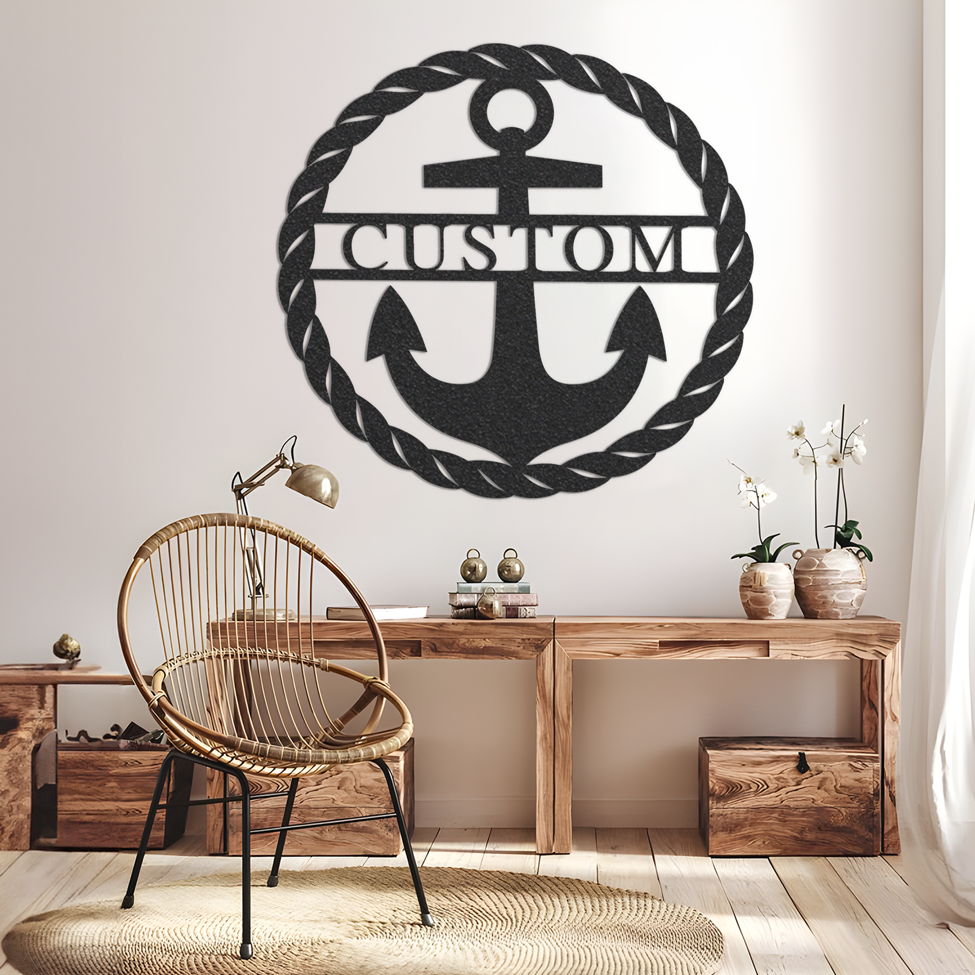 Metal Lake House Sign, Anchor Sign, Custom Beach House Signs, Last Name Metal Sign, Metal Family Name Sign, Metal Anchor Wall Art