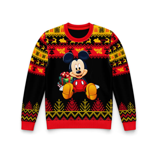 Mickey Mouse Premium Ugly Christmas Sweater - Mickey WT911 Wool Fabric Ugly Sweater Christmas Gift - Mickey Mouse Christmas Sweater