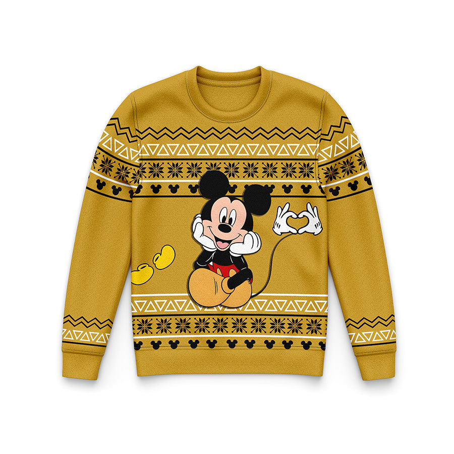 Mickey Mouse Premium Ugly Christmas Sweater - Mickey WT912 Wool Fabric Ugly Sweater Christmas Gift - Mickey Mouse Christmas Sweater