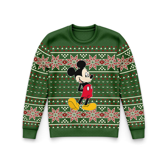 Mickey Mouse Premium Ugly Christmas Sweater - Mickey WT913 Wool Fabric Ugly Sweater Christmas Gift - Mickey Mouse Christmas Sweater