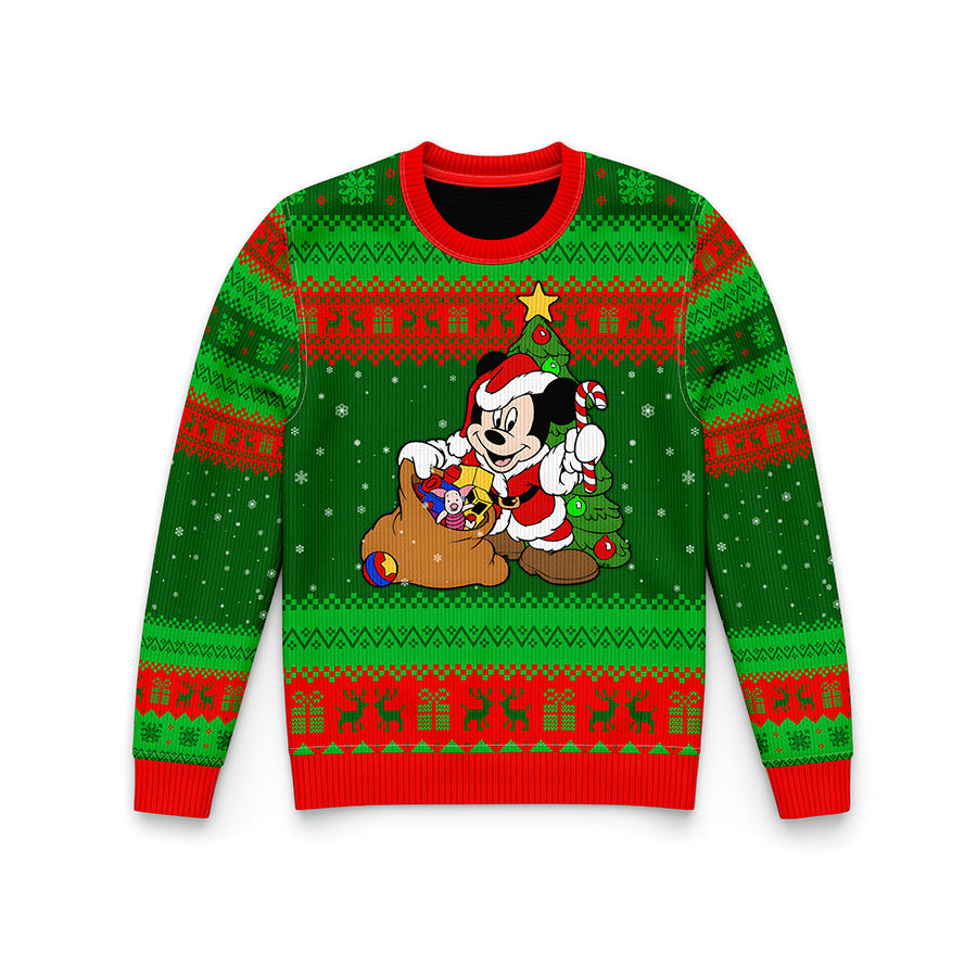 Mickey Mouse Premium Ugly Christmas Sweater - Mickey WT920 Wool Fabric Ugly Sweater Christmas Gift - Mickey Mouse Christmas Sweater