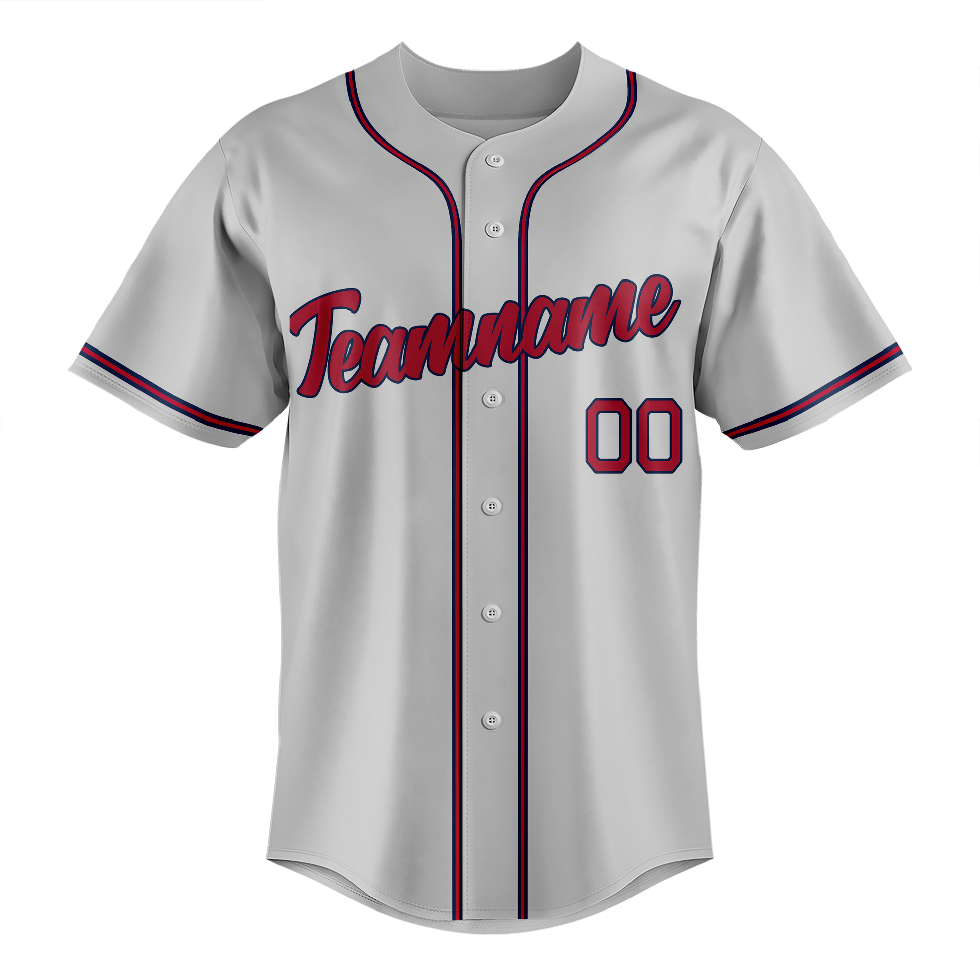 Custom Gray & Maroon Colors Design Sports Baseball Jersey