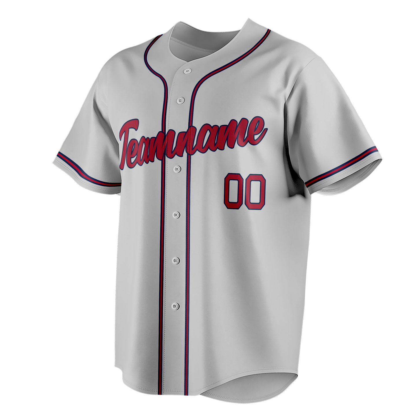 Custom Gray & Maroon Colors Design Sports Baseball Jersey