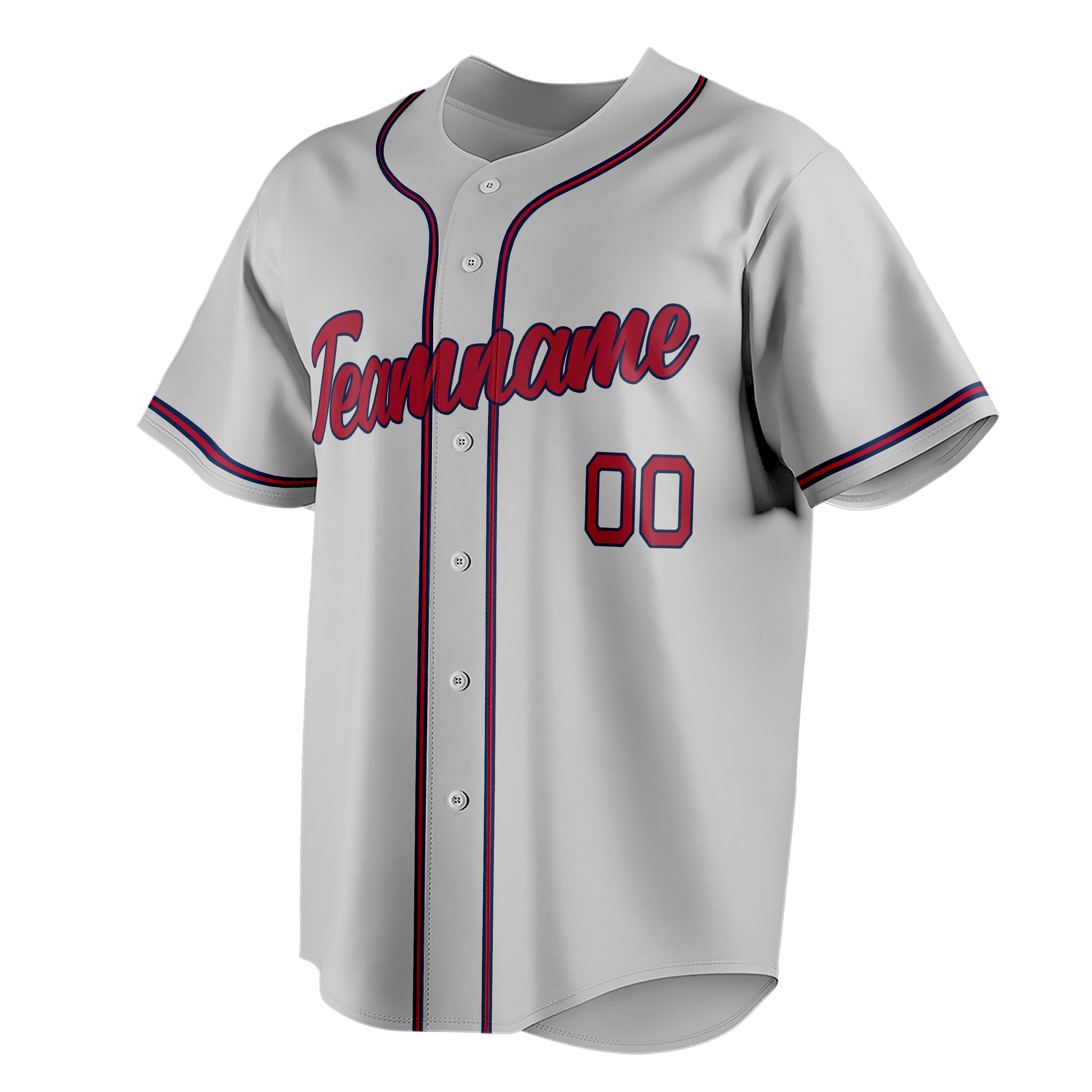 Custom Gray & Maroon Colors Design Sports Baseball Jersey