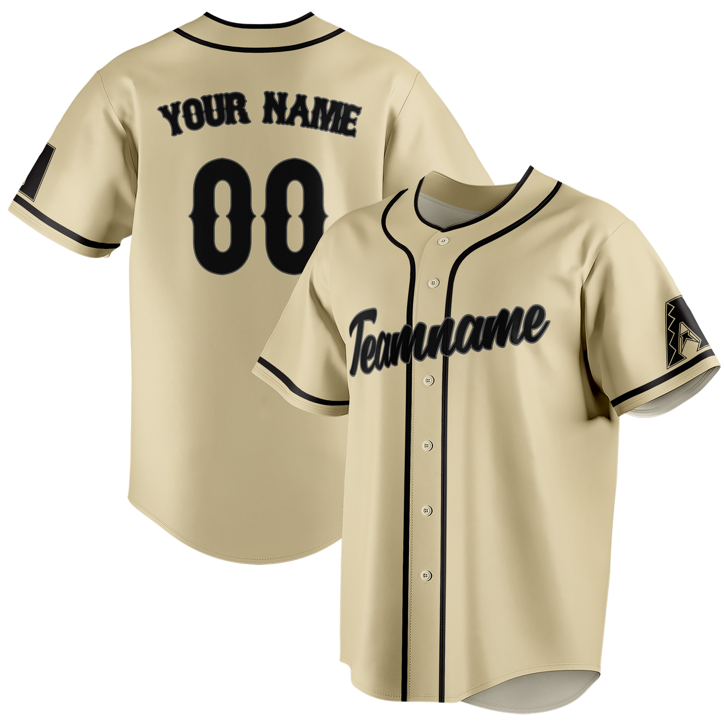 Custom Cream & Black Colors Design Sports Baseball Jersey