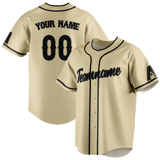 Custom Cream & Black Colors Design Sports Baseball Jersey