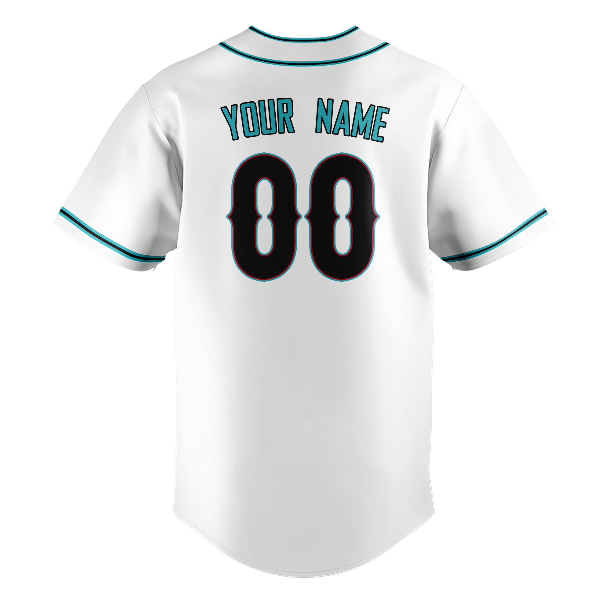 Custom White & Teal Colors Design Sports Baseball Jersey