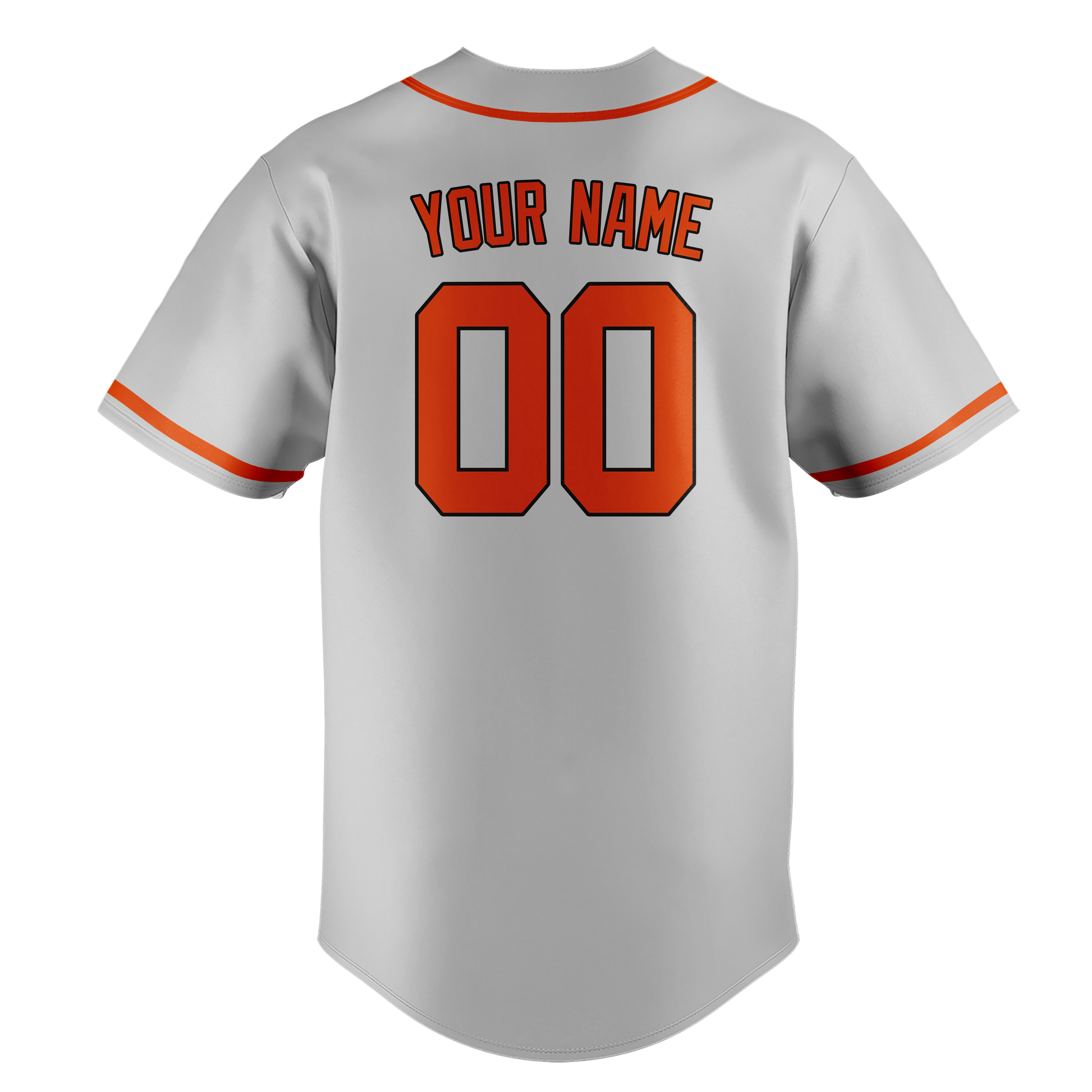 Custom Silver & Orange Colors Design Sports Baseball Jersey