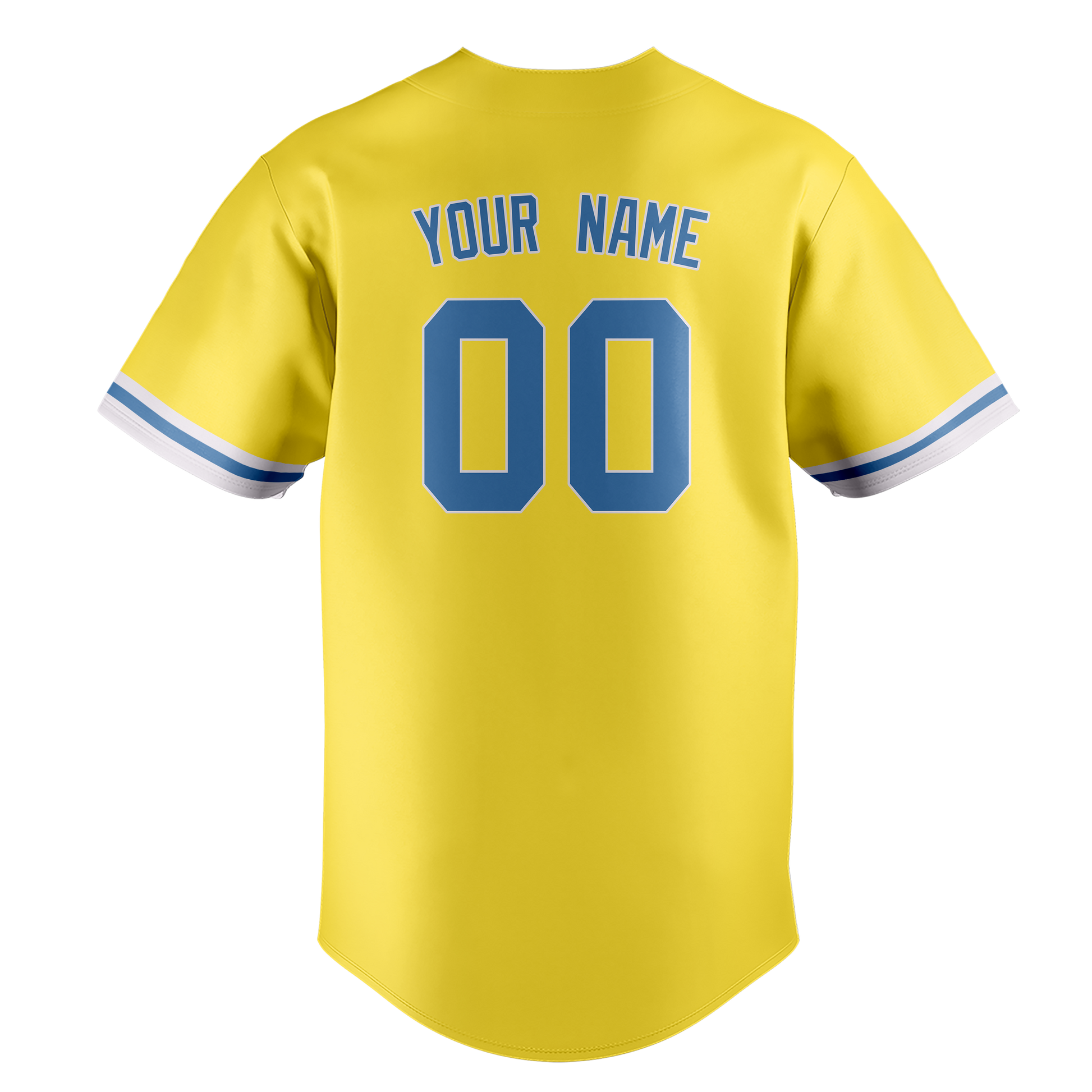 Custom Yellow & Light Blue Colors Design Sports Baseball Jersey